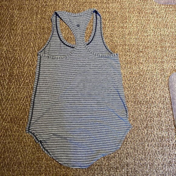 Lululemon Yogi Racerback Pine Stripe Heathered Inkwell Heathered Mojave XS - Picture 1 of 4
